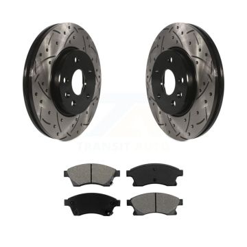 Front Drill Slot Disc Brake Rotor Semi-Metallic Pad Kit For Chevrolet Cruze Sonic Limited KDS-100007