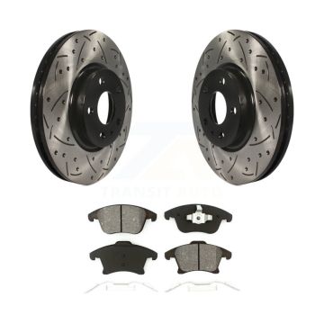 Front Coat Drill Slot Disc Brake Rotors Semi-Metallic Pad Kit For Ford Fusion Lincoln MKZ KDS-100028