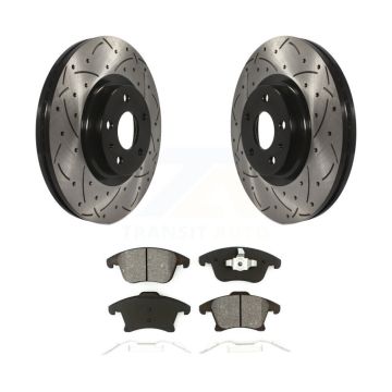 Front Coat Drill Slot Disc Brake Rotors Semi-Metallic Pad Kit For Ford Fusion Lincoln MKZ KDS-100029