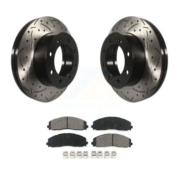 Front Drill Slot Brake Rotors Semi-Metallic Pad Kit For Ford F-350 Super Duty F-250 F-450 KDS-100030