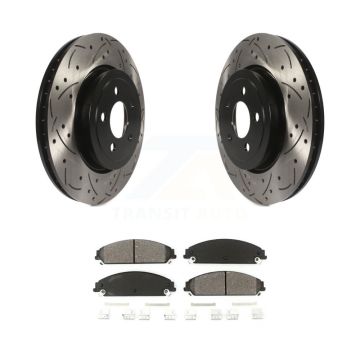 Front Drill Slot Brake Rotors Semi-Metallic Pad Kit For Dodge Chrysler 300 Charger Magnum KDS-100036