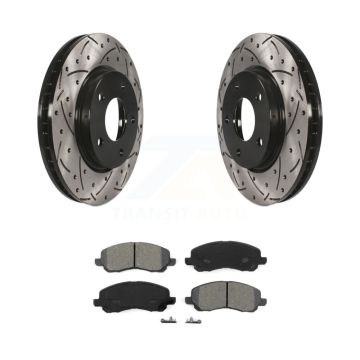 Front Drilled Slot Brake Rotors Semi-Metallic Pad Kit For Mitsubishi Lancer Dodge Caliber KDS-100037