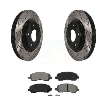 Front Drill Slot Brake Rotors Semi-Metallic Pad Kit For Mitsubishi Jeep RVR Outlander 200 KDS-100038