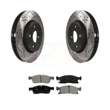 Front Drill Slot Brake Rotors Semi-Metallic Pad Kit For Jeep Grand Cherokee Dodge Durango KDS-100043