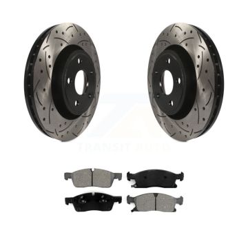 Front Drill Slot Brake Rotors Semi-Metallic Pad Kit For Jeep Grand Cherokee Dodge Durango KDS-100044