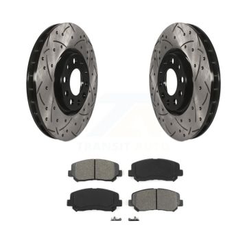 Front Coat Drill Slot Disc Brake Rotors Semi-Metallic Pad Kit For Chrysler 200 Dodge Dart KDS-100046