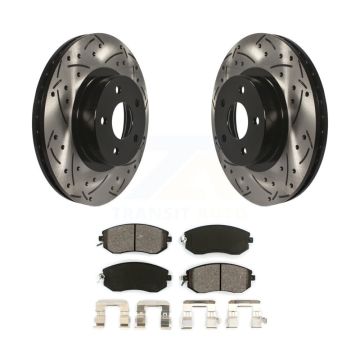 Front Drill Slot Disc Brake Rotor Semi-Metallic Pad Kit For Subaru Impreza Scion FR-S BRZ KDS-100048