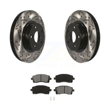 Front Drilled Slot Brake Rotor & Semi-Metallic Pad Kit For Subaru Forester Legacy Impreza KDS-100050