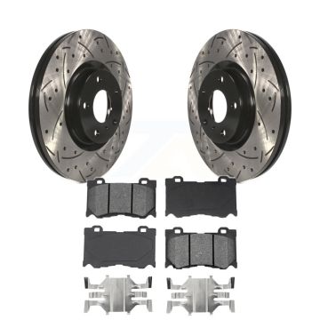 Front Drilled Slot Brake Rotors Semi-Metallic Pad Kit For INFINITI G37 With Brembo Brakes KDS-100058