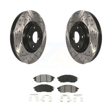 Front Drill Slot Brake Rotor Semi-Metallic Pad Kit For INFINITI Nissan Murano G37 G35 M35 KDS-100059