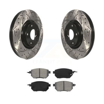 Front Drilled Slot Disc Brake Rotor Semi-Metallic Pad Kit For Nissan Murano Altima Maxima KDS-100060