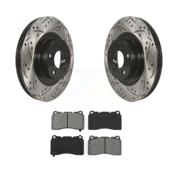 Front Drill Slot Brake Rotor Semi-Metallic Pad Kit For 2019 Toyota 86 TRD Special Edition KDS-100064