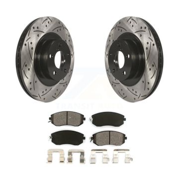 Front Drill Slot Brake Rotor Semi-Metallic Pad Kit For Subaru Forester Impreza XV Outback KDS-100066