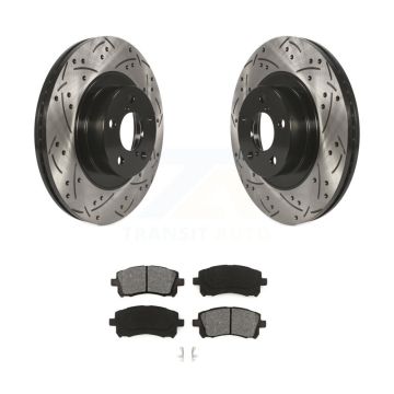 Front Drill Slot Disc Brake Rotor Semi-Metallic Pad Kit For Subaru Impreza Outback Legacy KDS-100067