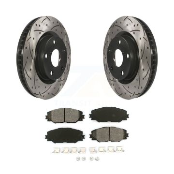 Front Drill Slot Brake Rotor Semi-Metallic Pad Kit For Toyota RAV4 Matrix Pontiac Vibe iM KDS-100086