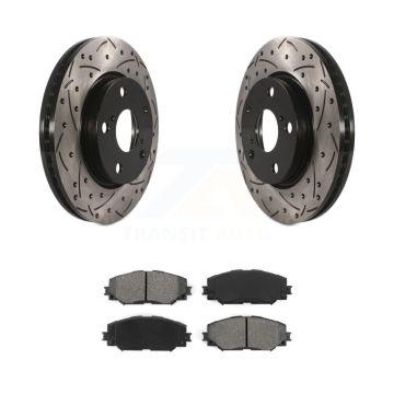 Front Drill Slot Brake Rotor Semi-Metallic Pad Kit For Toyota RAV4 Prius V Scion xB Lexus KDS-100088