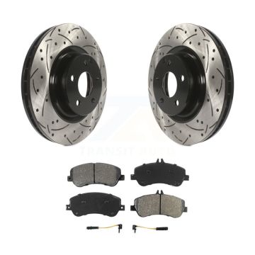 Front Drilled Slot Disc Brake Rotor Semi-Metallic Pad Kit For Mercedes-Benz GLK350 GLK250 KDS-100092