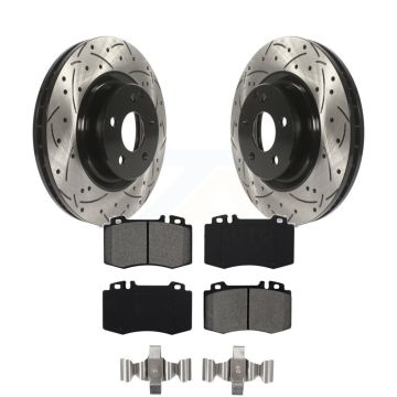 Front Drilled Slot Brake Rotor Semi-Metallic Pad Kit For Mercedes-Benz CLS550 CLS500 E550 KDS-100093