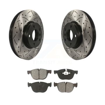 Front Coated Drilled Slotted Disc Brake Rotors And Semi-Metallic Pads Kit For BMW X5 X6 KDS-100100