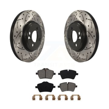Front Coated Drill Slot Disc Brake Rotor Semi-Metallic Pad Kit For Mini Cooper Countryman KDS-100103