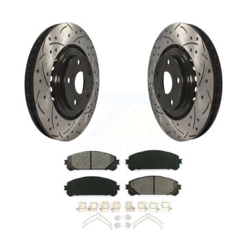 Front Drilled Slot Brake Rotor & Semi-Metallic Pad Kit For Toyota Highlander Sienna Lexus KDS-100106