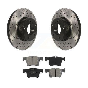Front Drill Slot Brake Rotors Semi-Metallic Pad Kit For BMW 328i xDrive 330i 320i 428i GT KDS-100111