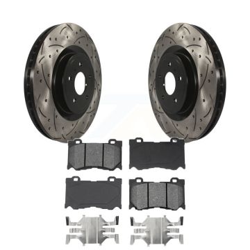 Front Drill Slot Brake Rotor Semi-Metallic Pad Kit For INFINITI Q50 G37 Nissan 370Z Q60 Z KDS-100114