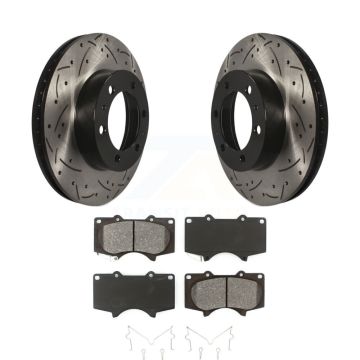 Front Drilled Slot Brake Rotor Semi-Metallic Pad Kit For Toyota Tacoma 4Runner FJ Cruiser KDS-100117