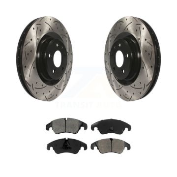 Front Drill Slot Brake Rotors Semi-Metallic Pad Kit For Audi Q5 A4 Quattro S4 S5 A6 A7 A5 KDS-100118