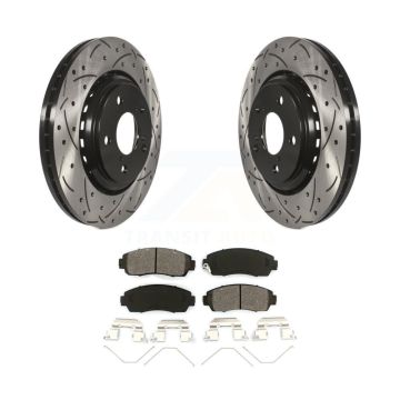 Front Coated Drill Slot Disc Brake Rotor Semi-Metallic Pad Kit For Honda Odyssey Passport KDS-100151