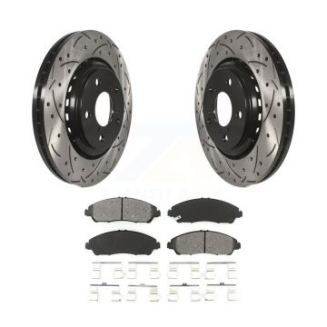 Front Drilled Slot Brake Rotors Semi-Metallic Pad Kit For Honda Pilot Ridgeline Acura MDX KDS-100152