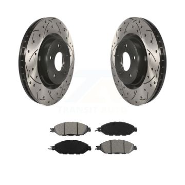 Front Drill Slot Brake Rotors Semi-Metallic Pad Kit For Nissan Murano Pathfinder INFINITI KDS-100153
