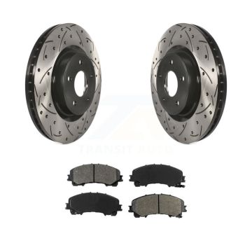 Front Coated Drill Slot Disc Brake Rotors Semi-Metallic Pad Kit For INFINITI Q50 QX50 Q60 KDS-100154