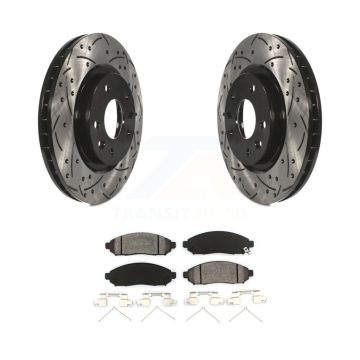 Front Coated Drilled Slotted Disc Brake Rotors And Semi-Metallic Pads Kit For Nissan LEAF KDS-100162