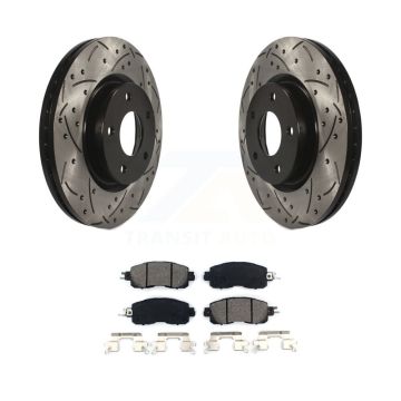 Front Coated Drilled Slotted Disc Brake Rotor And Semi-Metallic Pad Kit For Nissan Altima KDS-100166