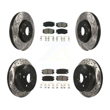 Front Rear Drill Slot Brake Rotor Semi-Metallic Pad Kit For Chevrolet Equinox GMC Terrain KDS-100182