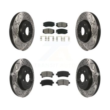 Front Rear Drill Slot Brake Rotor Semi-Metallic Pad Kit For Chevrolet Malibu Impala Buick KDS-100183