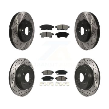Front Rear Drill Slot Brake Rotor Semi-Metallic Pad Kit For Chevrolet Cruze Sonic Limited KDS-100184
