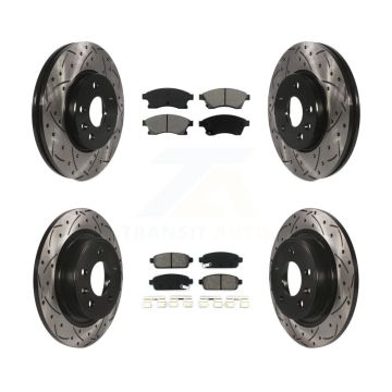 Front Rear Coated Drilled Slot Disc Brake Rotor Semi-Metallic Pad Kit For Chevrolet Cruze KDS-100185