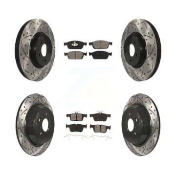 Front Rear Drill Slot Disc Brake Rotors Semi-Metallic Pad Kit For Ford Escape Lincoln MKC KDS-100296