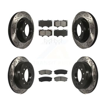 Front Rear Drilled Slot Brake Rotors Semi-Metallic Pad Kit For Toyota 4Runner Lexus GX460 KDS-100328