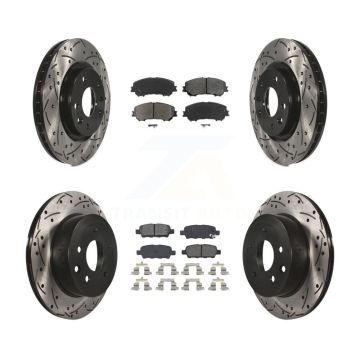 Front Rear Drilled Slot Brake Rotors Semi-Metallic Pad Kit For Nissan Rogue Sport Qashqai KDS-100368