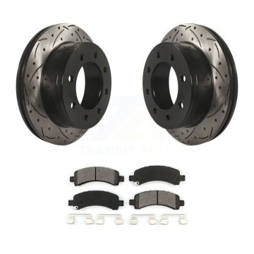 Rear Drilled Slot Brake Rotor Semi-Metallic Pad Kit For GMC Chevrolet Savana 2500 Express KDS-100376