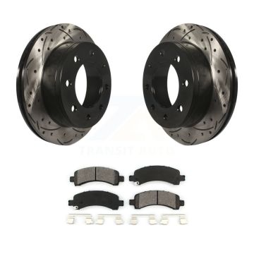 Rear Drilled Slot Brake Rotor Semi-Metallic Pad Kit For Chevrolet GMC Express 2500 Savana KDS-100378