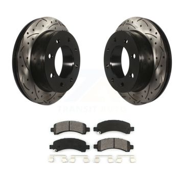 Rear Drill Slot Disc Brake Rotor Semi-Metallic Pad Kit For GMC Chevrolet Savana 3500 2500 KDS-100379