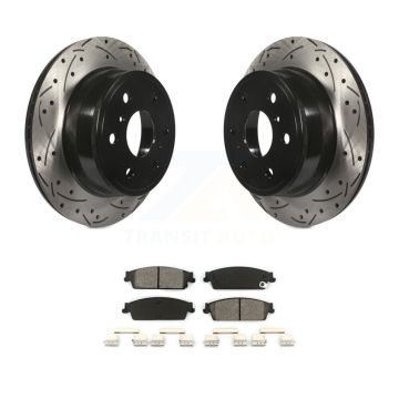 Rear Drill Slot Brake Rotor Semi-Metallic Pad Kit For Chevrolet GMC Sierra 1500 Silverado KDS-100380