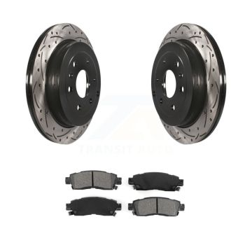 Rear Drill Slot Brake Rotors Semi-Metallic Pad Kit For GMC Acadia Buick Enclave Chevrolet KDS-100382