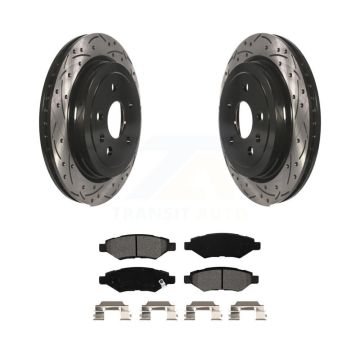 Rear Drill Slot Disc Brake Rotors Semi-Metallic Pad Kit For Chevrolet Camaro Cadillac CTS KDS-100385