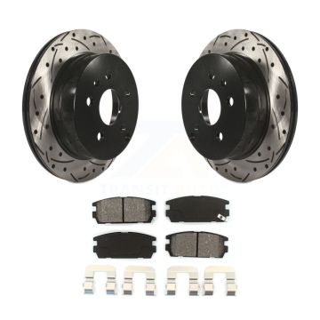 Rear Drill Slot Disc Brake Rotors Semi-Metallic Pad Kit For Chevrolet Equinox GMC Terrain KDS-100386
