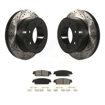 Rear Drill Slot Brake Rotors Semi-Metallic Pad Kit For 11 Chevrolet Silverado 1500 Hybrid KDS-100389